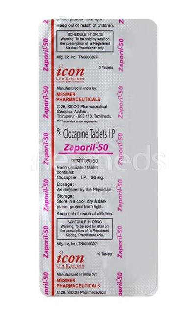 Zaporil 50mg Tablet 10'S - Schizophrenia-Aps