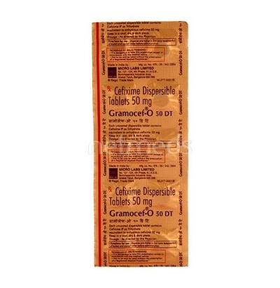 Gramocef O DT 50mg Tablet 10'S - Bacterial Infections-Cep