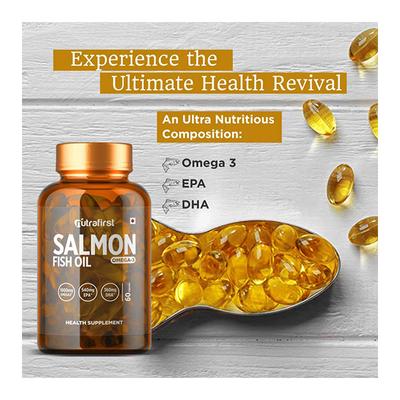 Nutrafirst Salmon Fish Oil Omega-3 Capsule 60's - Omega Fish Oil Fatty Acids