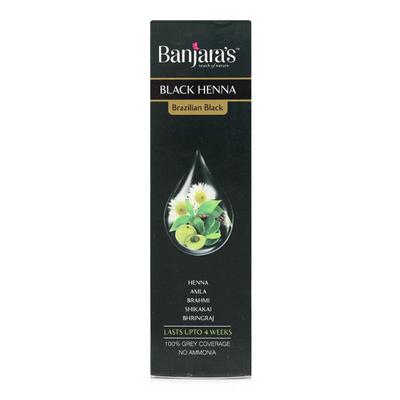 Banjaras Black Henna Hair Colour - Brazilian Black (Pack of 6 x 9 gm) - Henna