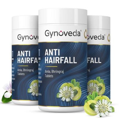 Gynoveda Ayurvedic Anti Hairfall Tablet (Pack of 3 x 240's) - Hair & Skin