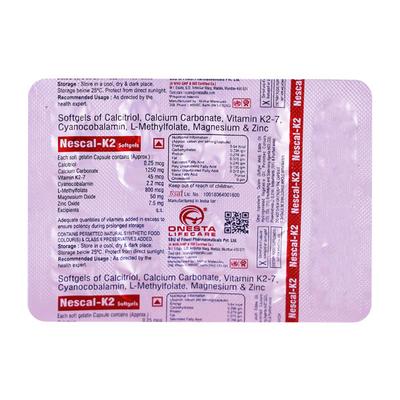 NESCAL K2 Soft Gelatin Capsule 10's - Supplements-Vam