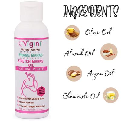 Vigini Erase Stretch Marks Cream 100 ml + Erase Marks Stretch Marks Oil 100 ml - Intimate Care