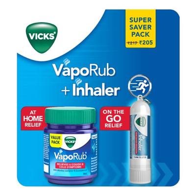 Vicks Super Saver Combo Pack (VapoRub 50 ml + Inhaler 1's) - Balms & Rubs