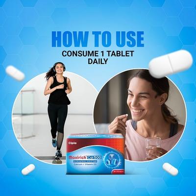 Maxirich Cal 500 Tablet (20 X 15's) - Calcium And Minerals