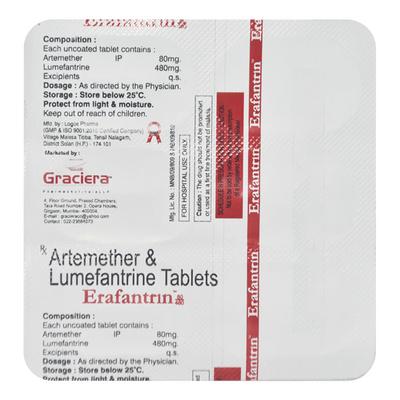 ERAFANTRIN 80/480mg Tablet 6's - Malarial