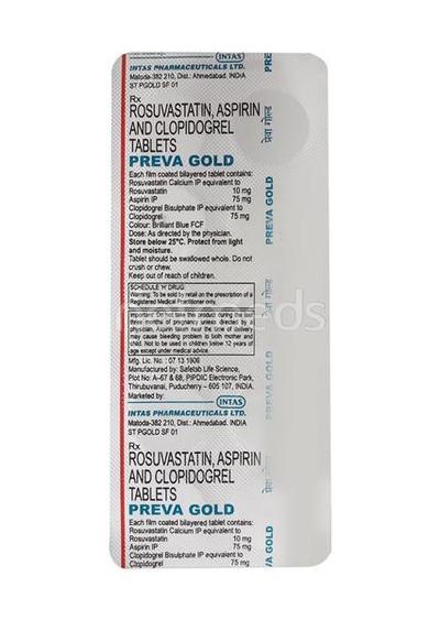 Preva Gold 10mg Tablet 10'S - Blood Clot-Ant