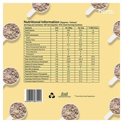 Hera Mama Milk Booster Powder - Yummy Kesar Badam 300 gm - Nutritional Supplement