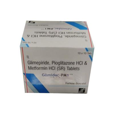 GLIMIDAC PM1 FORTE Tablet 10's - Diabetes-Ant