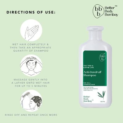 BBB Better Body Bombay Anti-Dandruff Shampoo- Tea Tree & Kafir 300 ml - Shampoos