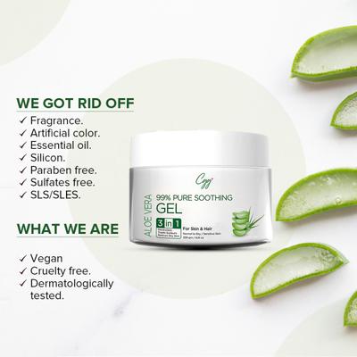 CGG Cosmetics Aloe Vera 99% Pure Soothing Gel- For Skin & Hair 250 gm - Face Gels