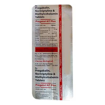 PREGATOL NT PLUS Tablet 10's - Neuropathic Pain-Dru