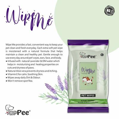 PupPee Wipe Me Pet Wipes 48's - Pet Grooming