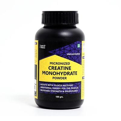 HealthVit Fitness Micronized Creatine Monohydrate Powder - Unflavored 100 gm - Workout Essentials
