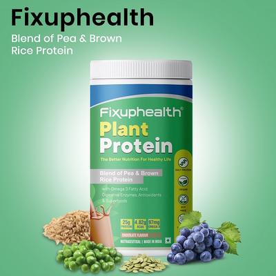 FixUpHealth Plant Protein - Chocolate Flavour 500 gm - Protein Drink