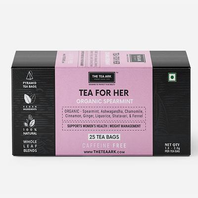 The Tea Ark Organic Tea Bags- Organic Spearmint Tea for PCOS PCOD 25's (N) - Herbal/Green Teas