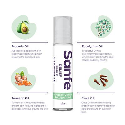 Sanfe Relief Nipple Soothening Oil - Avocado Oil & Eucalyptus Oil 10 ml - Breast Care Creams