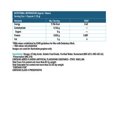 HealthKart HK Vitals Fish Oil Soft Gelatin Capsule 60's - Omega Fish Oil Fatty Acids
