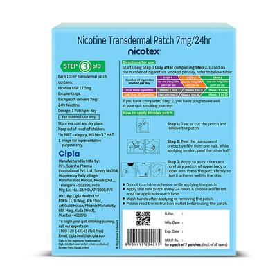 Nicotex Nicotine Transdermal 7 mg Patch 7's - Nicotine Patch