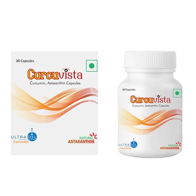 CurcuVista Curcumin and Astaxanthin Veg Capsule 30's - Herbal Dietary Supplement