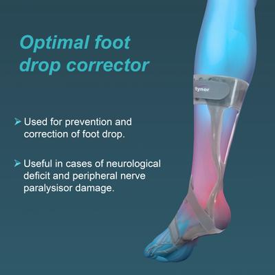 Tynor Foot Drop Splint With Liner - Grey (Left) (L) 1's - Knee/Ankle/Leg/Foot Supports