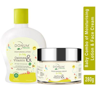 Donum Naturals Baby Combo (Moisturising Cream 60 gm + Moisturizing Lotion 220 ml) - Creams, Lotions & Oils