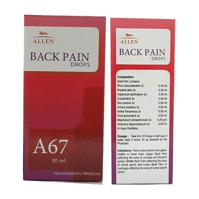 Allen A67 Back Pain Drops 30 ml - Homeopathic Drops
