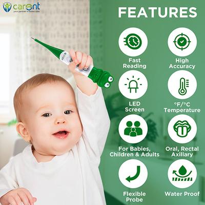 Carent Digital Thermometer (DMT437) - Green Frog - Health Monitors And Equipment