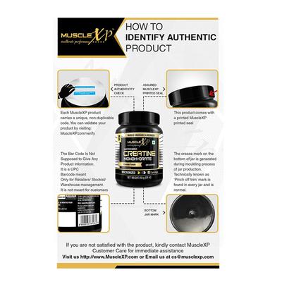 MuscleXP Micronized Creatine Monohydrate - Unflavored Powder (83 Servings) 250 gm - Workout Essentials