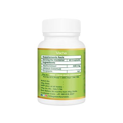 VitaGreen Vacha Capsules 60's - Herbal Dietary Supplement