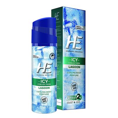 HE Icy Collection Lagoon Body Perfume 120 ml + HE Respect Body Spray 40 ml - Men Deodorants/Roll-Ons