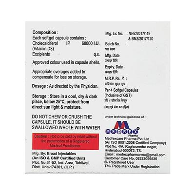 Calrex D3 60K Capsule 4's - Supplements-Vam