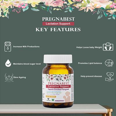 HealthBest Pregnabest Lactation Support Veg Capsule 60's - Multi-Vitamins