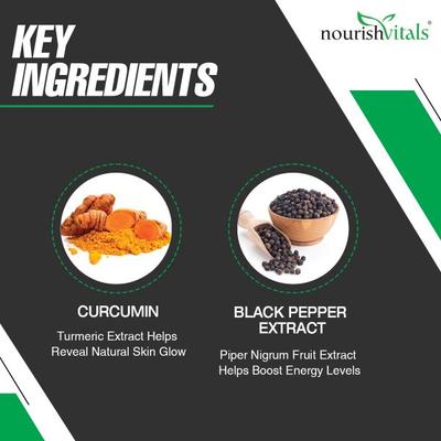 NourishVitals Curcumin 500 mg Veg Capsule 60's - Herbal Dietary Supplement