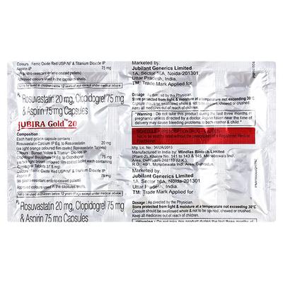 Jubira Gold 75/75/20mg Capsule 10'S - High Cholesterol-Dys