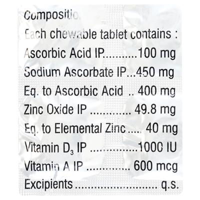 ZAC D Chewable Tablet 15's - Supplements-Vic