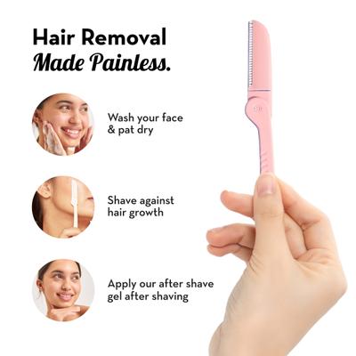 Plush Foldable Face Razor For Women 3's - Hair Removal Accessories