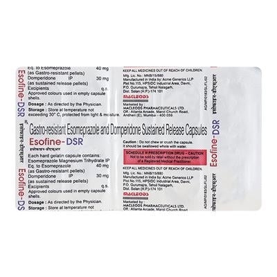 Esofine DSR 30/40mg Capsule 10'S - Ulcer/Reflux/Flatulence-Aaa
