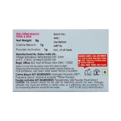 Fem Creme Bleach - Pearl & Milk 8 gm - Face Bleach