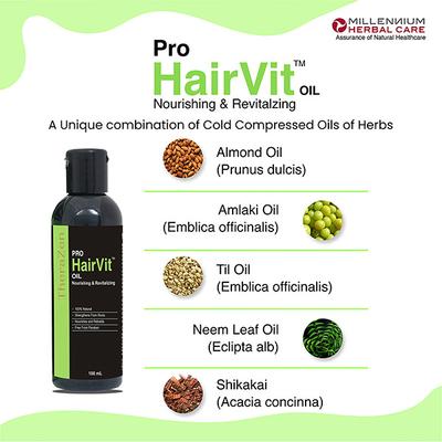 Millennium Herbal Care Pro Hairvit Oil (Pack of 2 x 100 ml) - Hair Oils