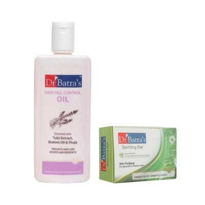 Dr Batra's Hair Fall Control Oil 200 ml + Bathing Bar 125 ml - Personal Care (Ayush)