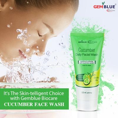 Gemblue Biocare Daily Face Wash - Cucumber 150 ml - Face Wash & Cleansers