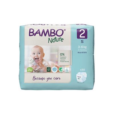 Bambo Nature Tape Diapers with Wetness Indicator - Small (2) 30's - Diapers & Wipes