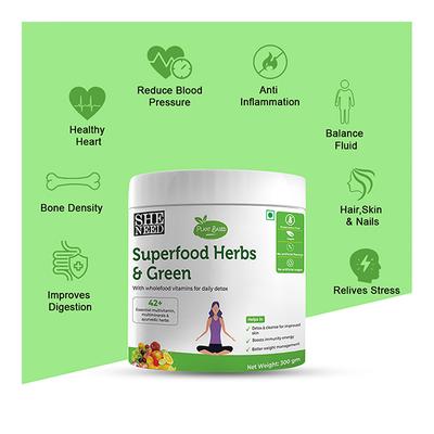 SheNeed Superfood Herbs & Green Powder 300 gm - Multi-Vitamins