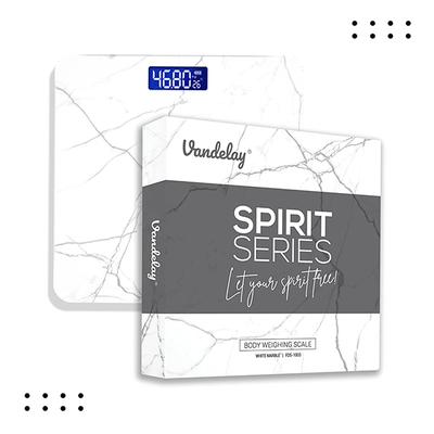 Vandelay Spirit Series Body Weighing Scale - White Marble - Weighing Scale