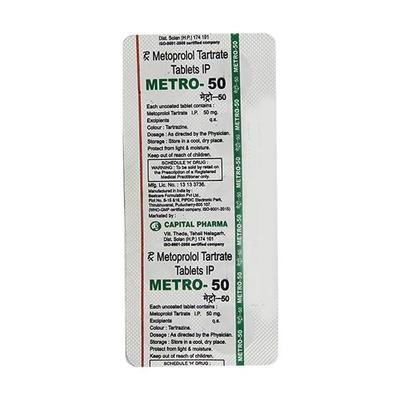 Metro 50mg Tablet 10'S - Hypertension-Bet