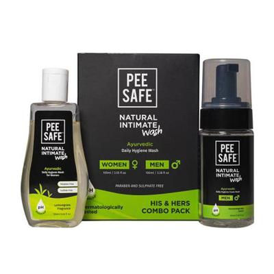 Pee Safe His & Her Natural Intimate wash Combo (100 ml & 105 ml) - Intimate Care