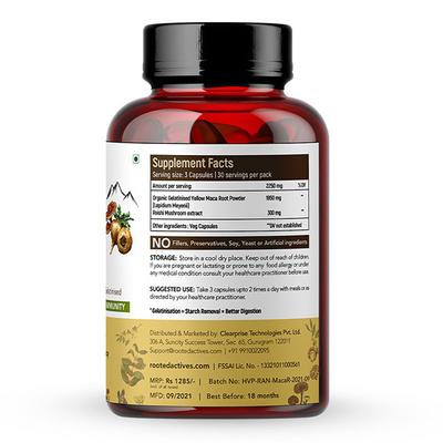 Rooted Active Naturals Maca Root with Reishi Veg Capsule 90's - Sexual Healthcare