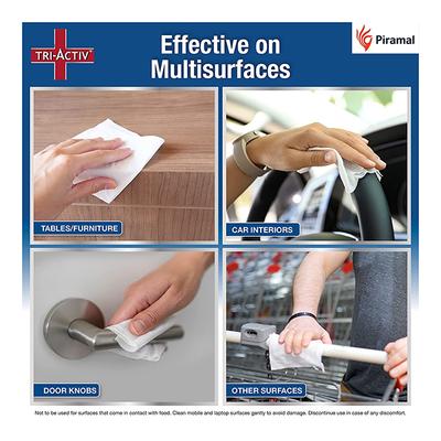 Tri-Activ Multi-Purpose Germ Protection Wipes - Extra Large 80's - Facial Wipes & Tissues