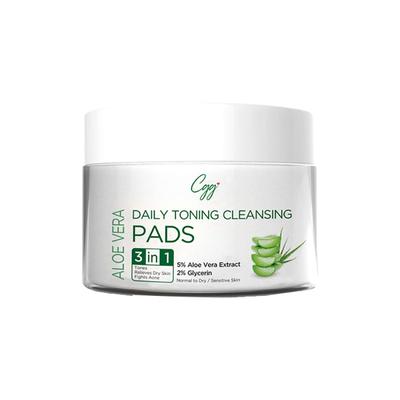 CGG Cosmetics Aloe Vera Daily Toning Cleansing 3-In-1 Pads 50's - Face Wash & Cleansers
